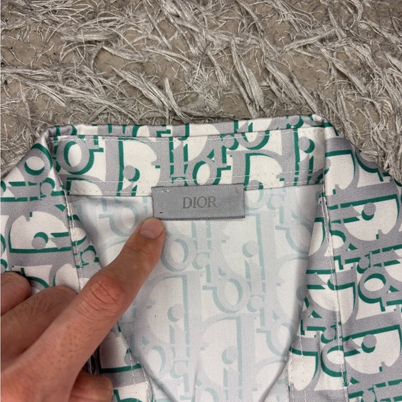 Dior Green and White Casual Button Down Shirt - Picture 2 of 5